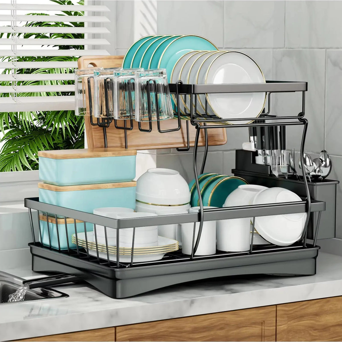 Durable Removable Dish Drying Rack For Kitchen Countertop